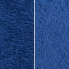 This image shows the special long loop material of a blue Dogrobes dog drying coat