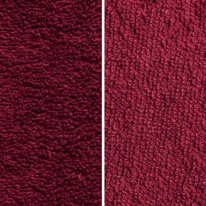 This image shows the special long loop material of a burgundy Dogrobes dog drying coat