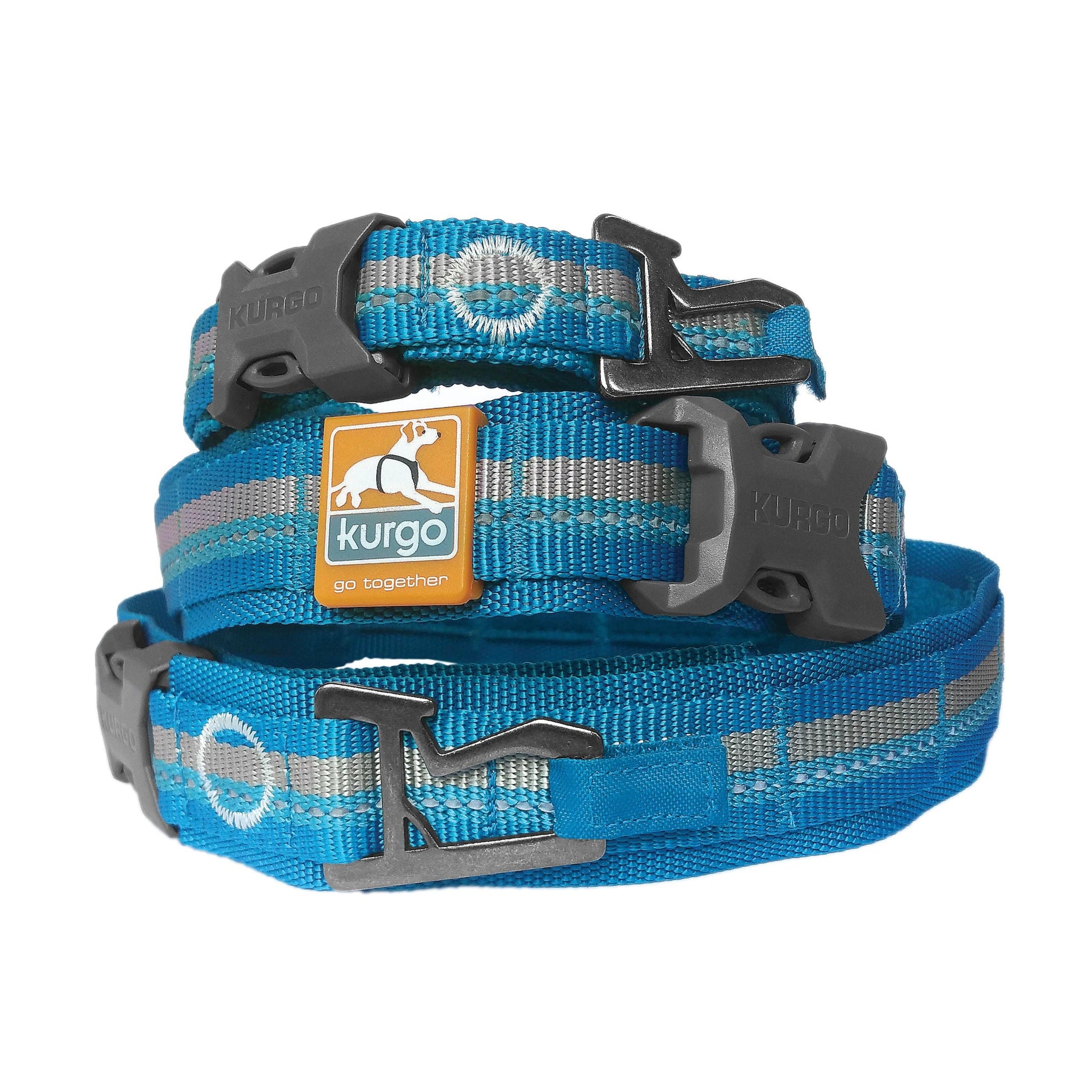 Shows the Kurgo RSG Collar sizes in blue.